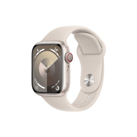 Apple Series 9 (GPS + Cellular) Inteligentny zegarek 4G Wykonane w 100% z aluminium pochodzącego z recyklingu Starlight 41 mm Od